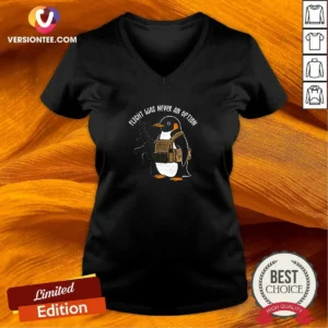 Pretty Flight Was Never An Option Tactical Penguin Funny Meme V-Neck Shirt