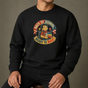 Funny Back To School Ready To Rule Retro Distressed Sweater