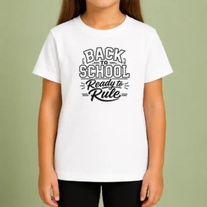 Hot Back To School Ready To Rule Line Art Students Kids T-Shirt