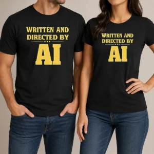 Nice Premium Written And Directed By AI Bold Text