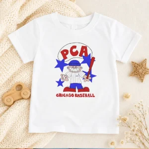 Nice Original PCA Chicago Baseball Character Shirt With Pinstripe Uniform And Baseball Bat Kids T-Shirt