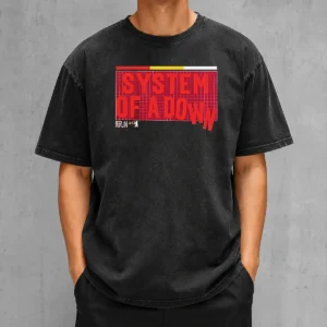 Top Pretty System Of A Down Berlin Germany Olympiastadion On July 8 2026 Down Text on a washed cotton t shirt