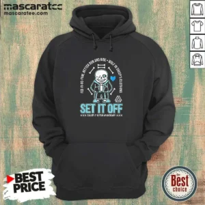 Official Set It Off Duality 10 Year Anniversary Undertale Sans Skeleton Hoodie in black with front graphic print