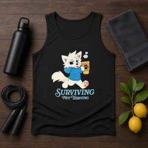 Awesome Surviving Not Thriving Furry Tank Top