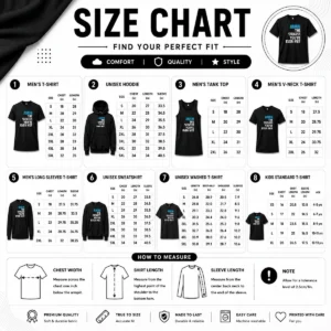 Size chart for Good Amon The Sickest You'Ve Ever Met with measurements in inches and cm