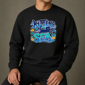 Pretty Kittens Of The Sea Typography Sweater