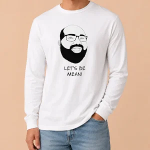Original Michael Stevens Lets Be Mean Vsauce Youtube Long Sleeve Shirt in black with graphic print