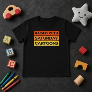 Official Raised With Saturday Cartoons Retro 90s Kids T-Shirt