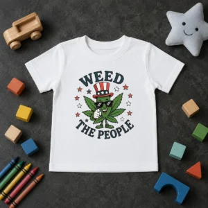 Awesome Weed The People Cannabis Uncle Sam Character Patriotic Leaf Symbol Kids T-Shirt
