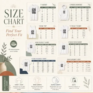 Size chart for Hot Pretty Small In Size But Heavy On The Vibe Funny Quote with measurements in inches and cm