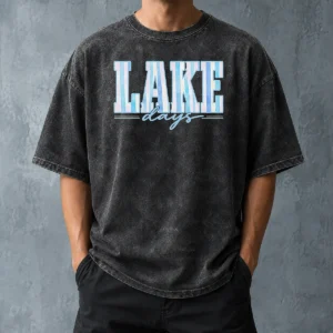 Premium Nice Ake Days Striped Summer Preppy Cottage Coastal Washed T-Shirt