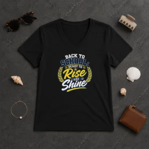 Original Back To School Typography Motivated Students V-Neck Shirt