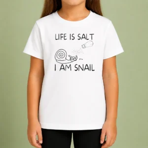 Original Life Is Salt I Am Snail Meme Kids T-Shirt