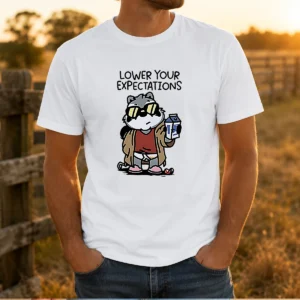 Official Lower Your Expectations Raccoon Cartoon