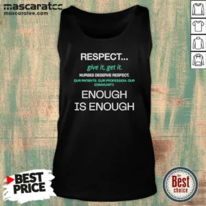 Hot Awesome Respect Nurses Enough Is Enough Tank Top