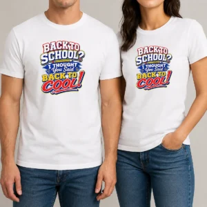 Nice Hot Back To School Typography With Cheeky Slogan t shirt in classic fit, displayed on white background