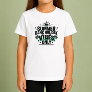 Funny Top Summer Bank Holiday Vibes Minimalist UK Celebratio Kids T-Shirt