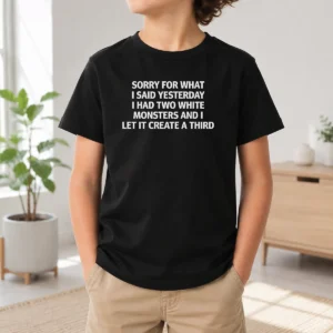 Pretty Sorry For What I Said Yesterday I Had Two White Monsters And I Let It Create A Third Kids T-Shirt