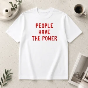 Nice People Have The Power Patti Smith Song Lyrics Protest Movement t shirt in black, short sleeve cotton tee