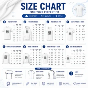 Size chart for Official First Day Of School Chaos Coordinator Silhouette with measurements in inches and cm