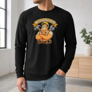 Pretty Labour Day Proud Worker Cartoon For Hardworking Heroes Long Sleeve Shirt