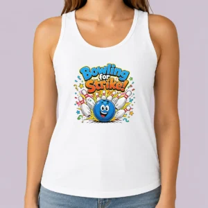 Premium Nice Bowling For Strike Fun Cartoon Bowling Tank Top