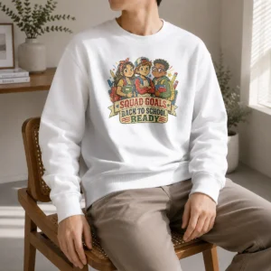 Funny Back To School Squad Goals Retro Distressed Sweater