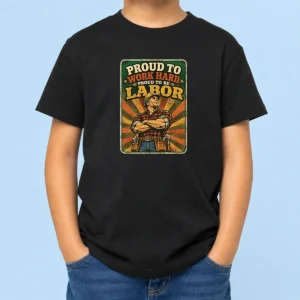 Pretty Labour Day Proud Blue Collar Worker Vintage Kids T-Shirt