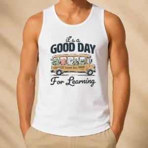 Hot Premium It'S A Good Day For Learning School Bus Animals Tank Top