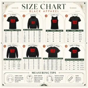 Top Union Yes AFL Clo size chart showing measurements in inches and centimeters for accurate sizing