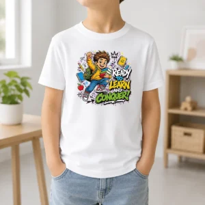 Hot Excited Student Ready To Learn Back To School Kids T-Shirt