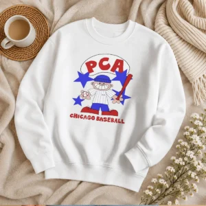 Nice Original PCA Chicago Baseball Character Shirt With Pinstripe Uniform And Baseball Bat Sweater