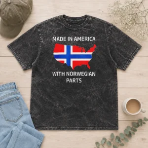 Premium Made In America With Norwegian Parts Washed T Shirt in soft fabric with relaxed fit