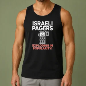 Pretty Israeli Pagers Exploding In Popularity Star Of David Pager Gag Joke Tank Top