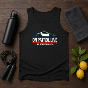 Awesome On Patrol Live Apparel Police Car No Script Needed Tank Top