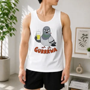 Official Angry Pigeon With Beer And Cigarette Tank Top