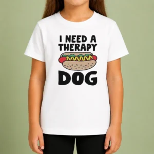 Funny I Need A Therapy Dog Illustration Kids T-Shirt