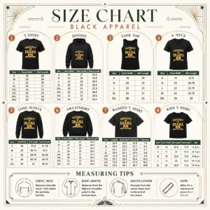 Size chart for Good Property Of Drama Athletic Dept NY with measurements in inches and centimeters