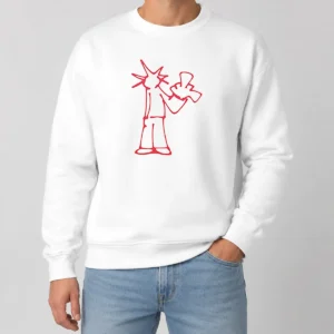 Awesome Statue Of Liberty New York City Sketch Art Doodle Minimal Line Drawing Sweater