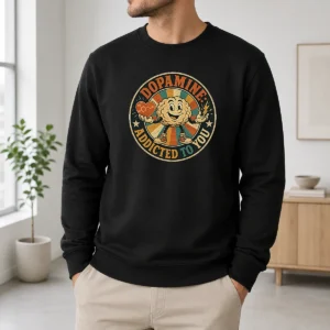 Hot Dopamine Addicted To You Vintage Badge Sweater