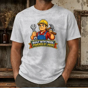 Nice Original Labor Day Pride Pixel Worker Tee Washed T-Shirt