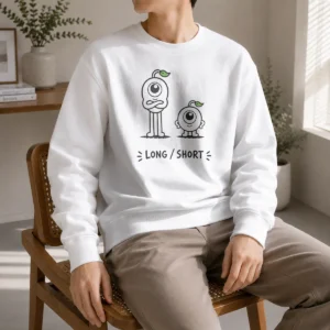 Top Long And Short Character Comparison Educational Sweater