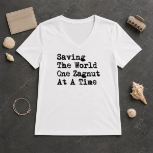 Awesome Saving The World One Zagnut At A Time V-Neck Shirt