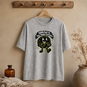 Premium Dopamine Addicted To You Silhouette For Couples Washed T-Shirt