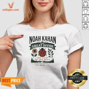 Top Noah Kahan The Great Divide The Last Of The Bugs South Burlington 2026 V Neck Shirt v neck optimized in dark color