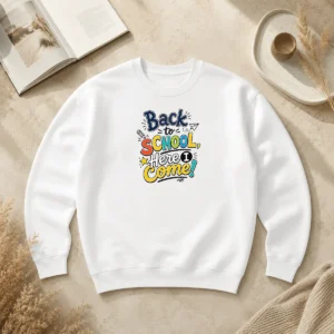 Good Premium Back To School Here I Come Line Art Sweater