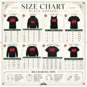 Size chart for Hot System Of A Down Berlin Germany Olympiastadion On July 8 2026 Down Text with measurements in inches and cm