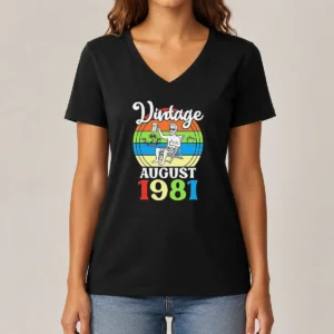 Good Vintage August 1981 V-Neck Shirt