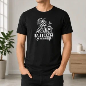 Good Nice Humorous Skeleton Girl Coffee Quote Halloween