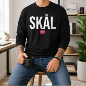 Premium Skal Norwegian Phrase Saying Gift Cheers In Norway Long Sleeve Shirt